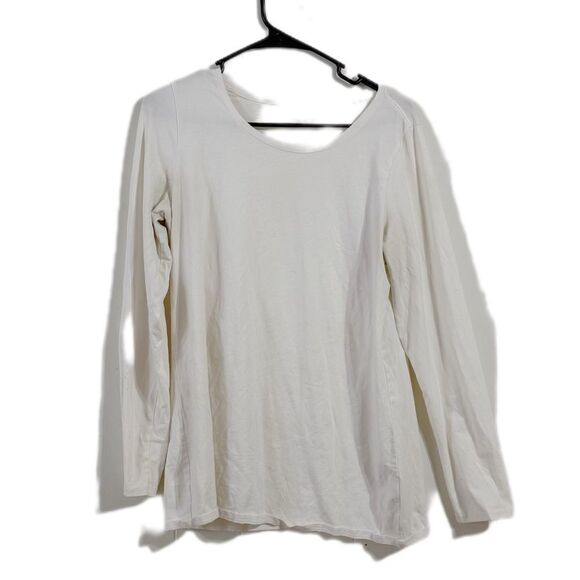 J. Jill Cream Relaxed Long Sleeve Tee - Picture 1 of 4